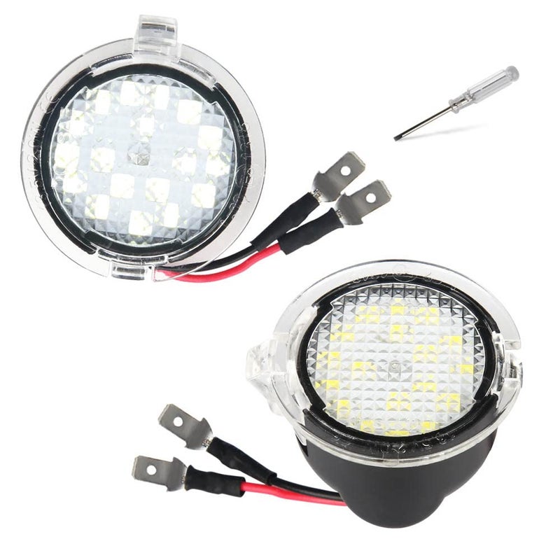 MbuyDIY LED Side Mirror Puddle Lights Lamp Compatible with F150 2009-2014, Expedition 2003-2023, Explorer 2011-2023, Edge 2007-2023, Flex Taurus X Ranger 6000K White, Pack of 2 - Image 1